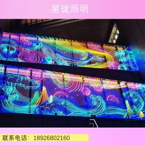 燈幕畫、燈飾畫、南寧墻壁畫、玻璃燈幕、霓虹畫、墻體亮化